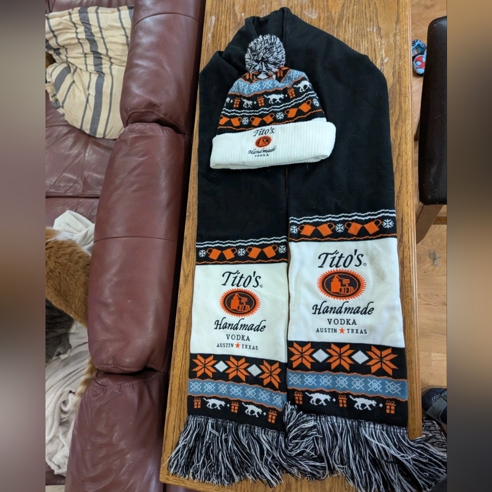 Tito's Handmade Vodka Black and Orange Scarf